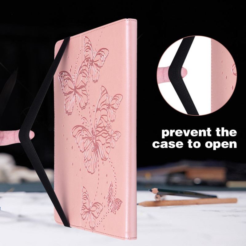 Etui Xiaomi Pad 5 Multifunktionelt Sommerfugle Mønster
