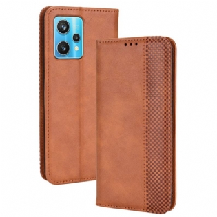 Cover Realme 9 5G Flip Cover Stiliseret Vintage Lædereffekt