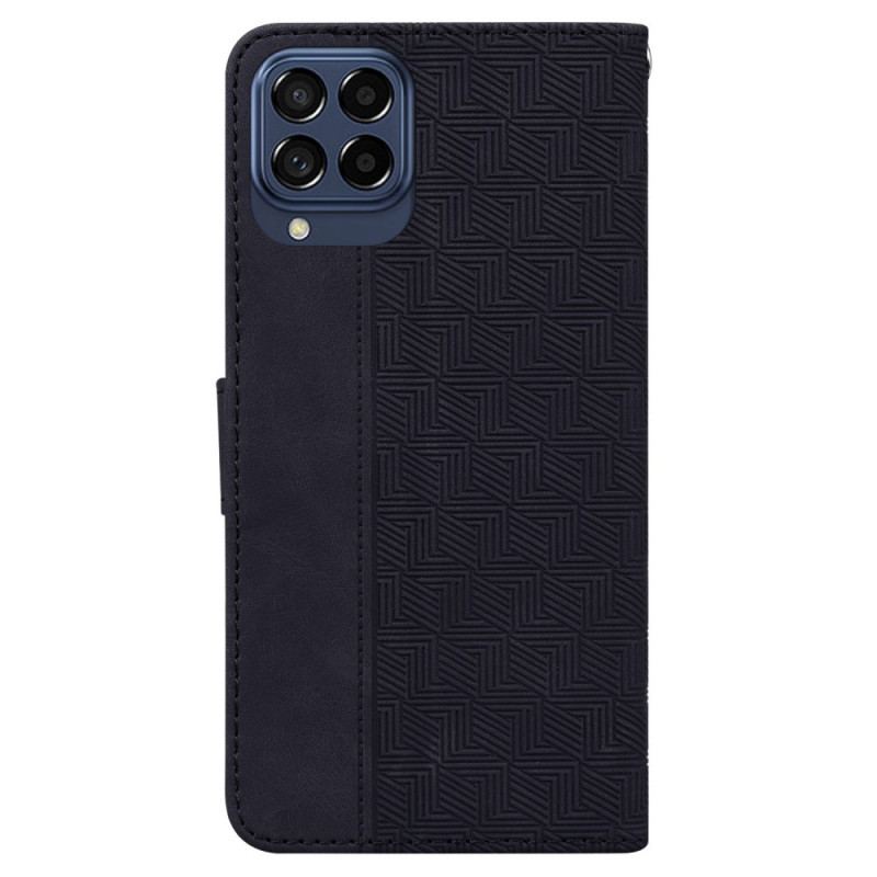 Flip Cover Samsung Galaxy M33 5G Med Snor Strappy Mønster