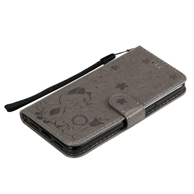 Flip Cover Google Pixel 5 Med Snor Kat Og Bi Med Snor