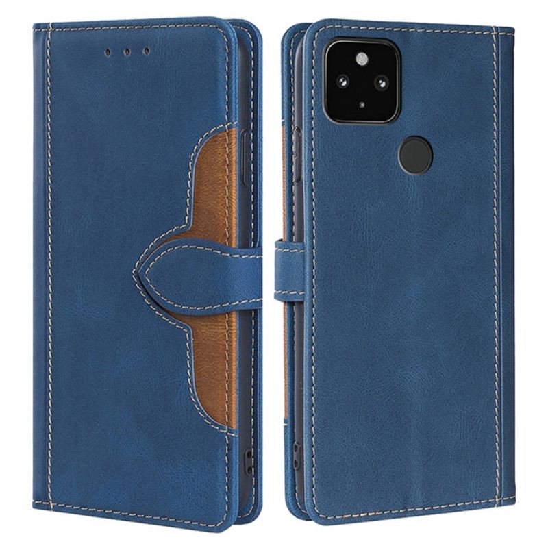 Læder Cover Google Pixel 5 Imiteret Læder Bicolor Stilfuld