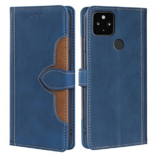Læder Cover Google Pixel 5 Imiteret Læder Bicolor Stilfuld