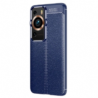 Cover Huawei P60 Pro Dobbelt Linje Litchi Læder Effekt