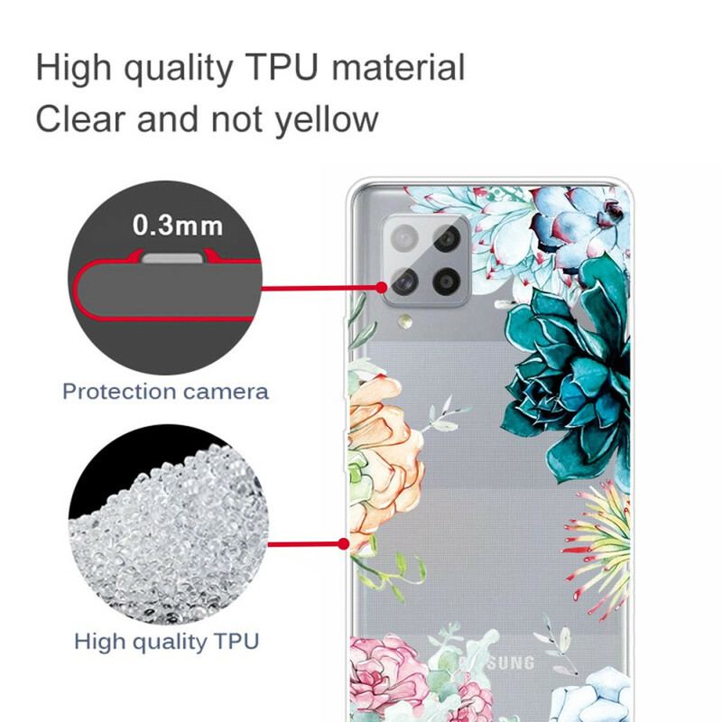 Cover Samsung Galaxy A42 5G Sømløse Akvarelblomster