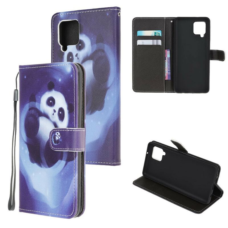 Flip Cover Samsung Galaxy A42 5G Med Snor Panda Space Med Snor