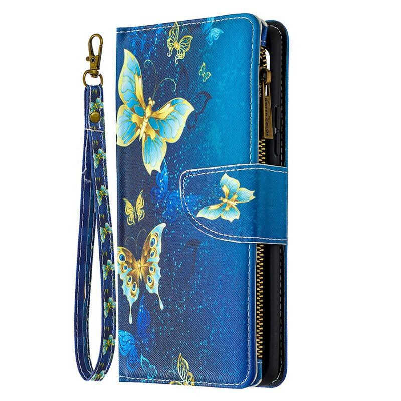 Flip Cover Samsung Galaxy A42 5G Sommerfugle Lynlåslomme