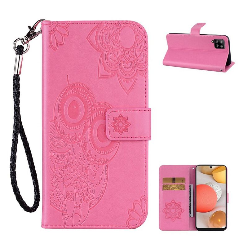 Flip Cover Samsung Galaxy A42 5G Ugle Mandala Og Lanyard