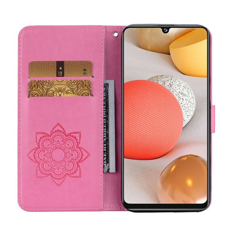 Flip Cover Samsung Galaxy A42 5G Ugle Mandala Og Lanyard