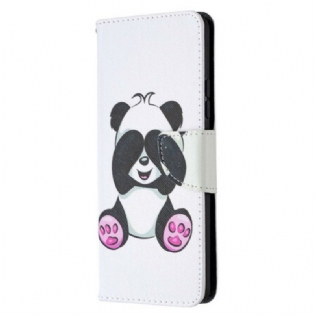 Læder Cover Samsung Galaxy A42 5G Panda Sjov