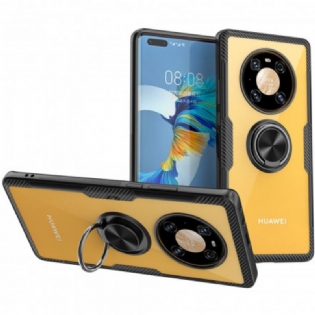 Cover Huawei Mate 40 Pro Gennemsigtig Ring Og Kulstof