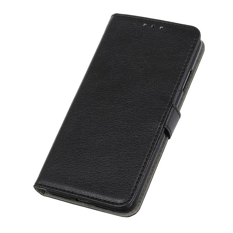Flip Cover Samsung Galaxy A21s Enkelt Litchi Imiteret Læder