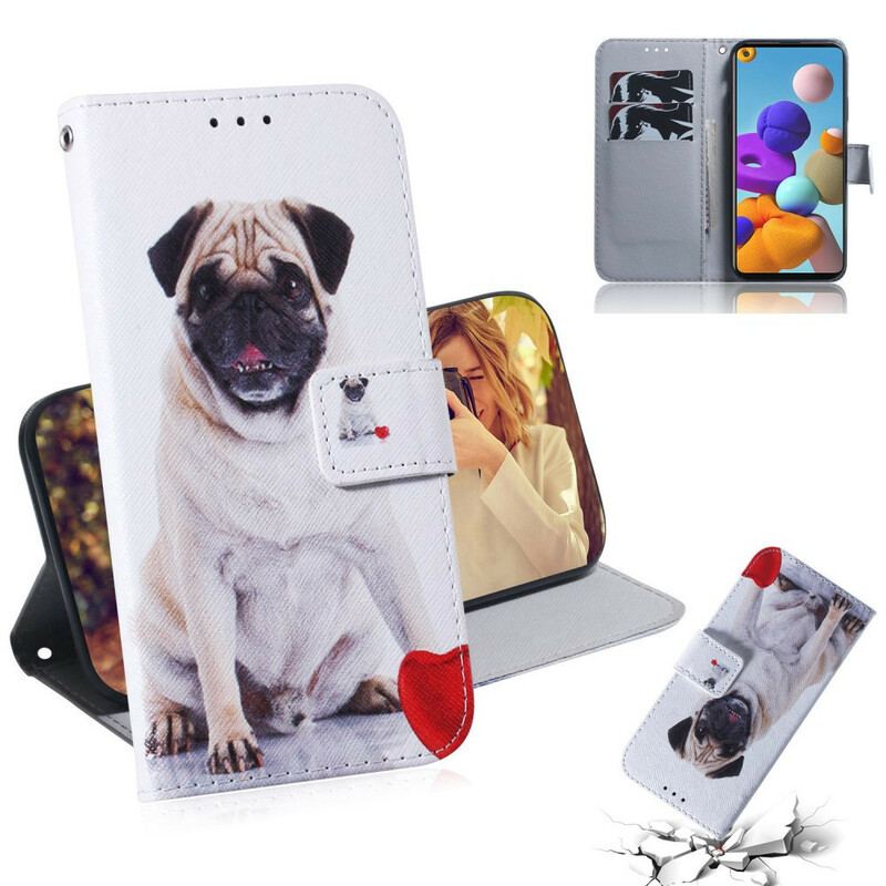 Flip Cover Samsung Galaxy A21s Mops Hund