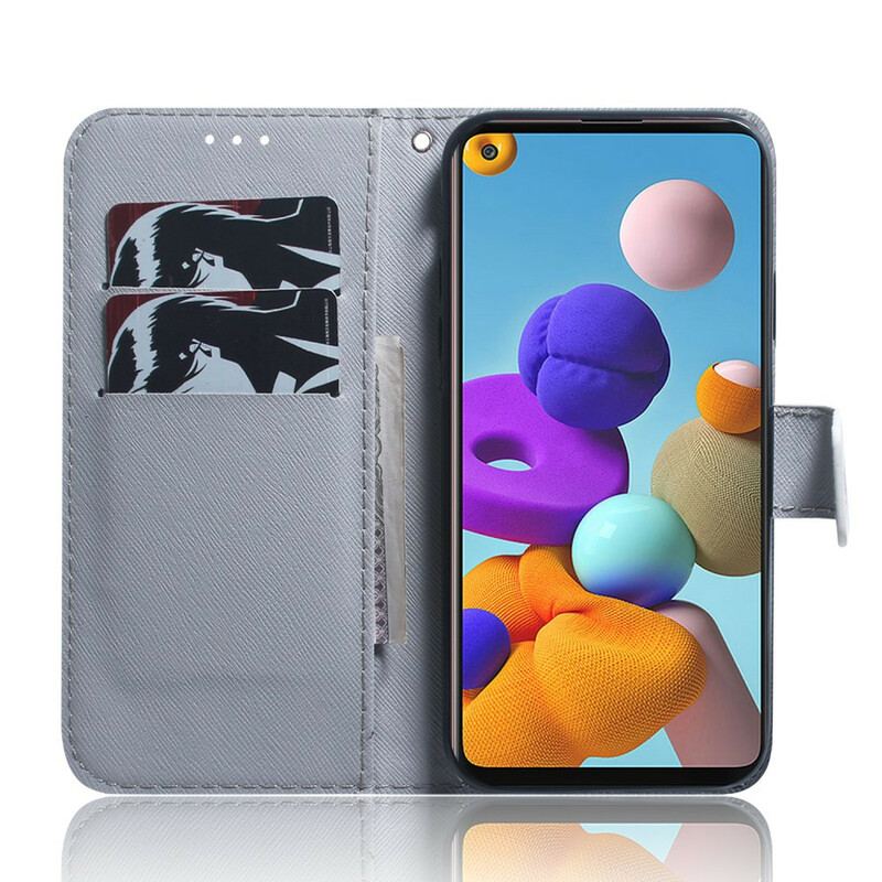 Flip Cover Samsung Galaxy A21s Tiger Ansigt