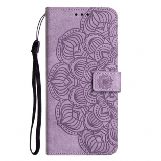 Flip Cover iPhone 14 Plus Mandala Med Snor