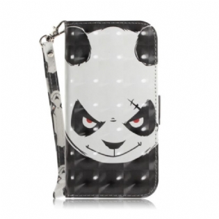 Flip Cover iPhone 14 Plus Med Snor Vred Panda Med Snor