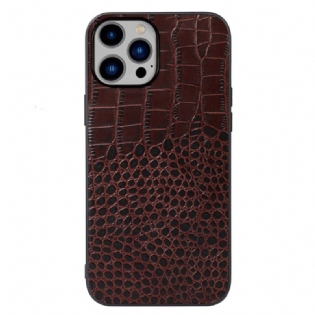 Mobilcover iPhone 14 Plus Ægte Crocodile Texture Læder
