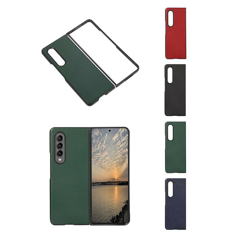 Cover Samsung Galaxy Z Fold 3 5G Ægte Litchi Læder