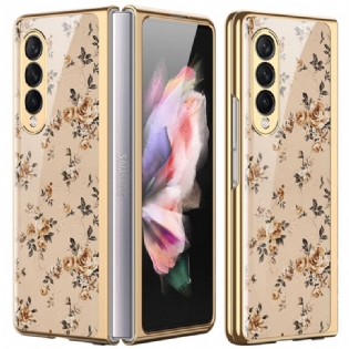 Cover Samsung Galaxy Z Fold 3 5G Blomstret Hærdet Glas