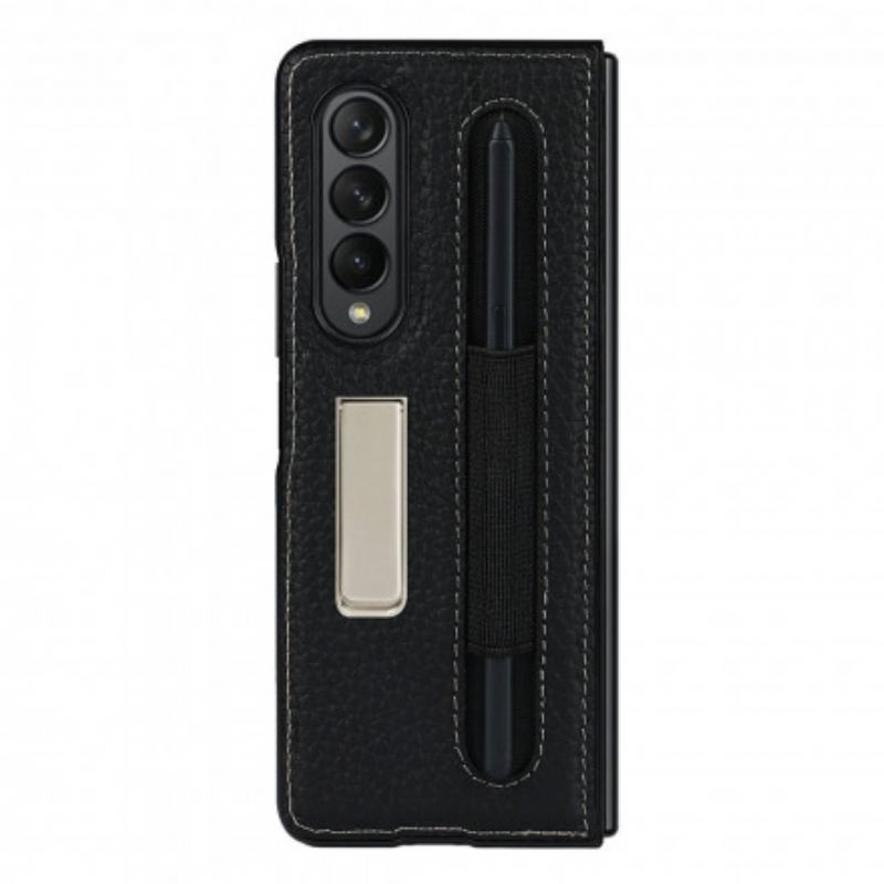 Cover Samsung Galaxy Z Fold 3 5G Litchi Læder Stativ