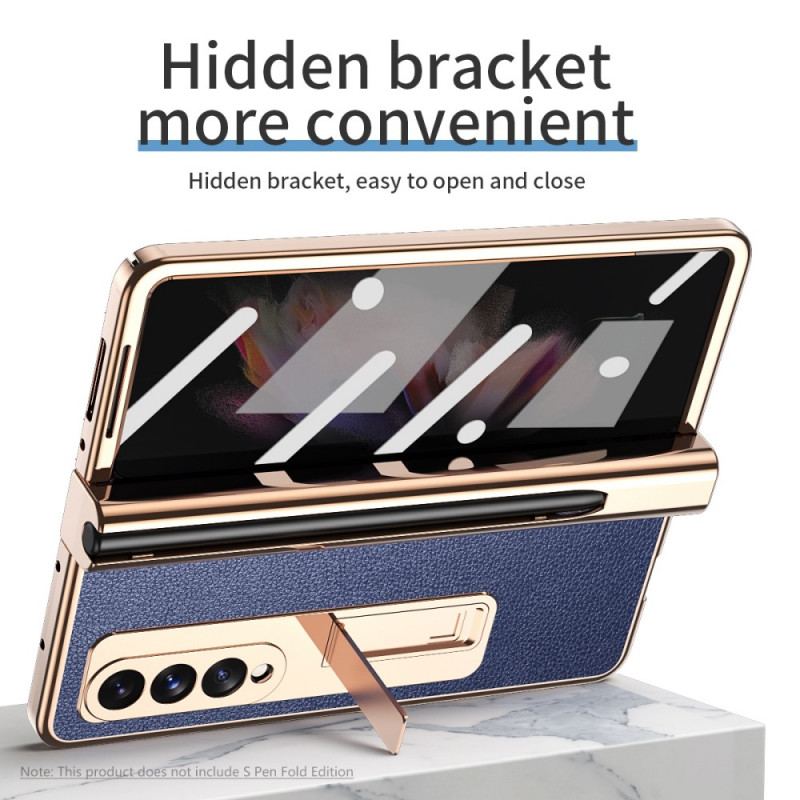 Cover Samsung Galaxy Z Fold 3 5G Multifunktions Litchi-læder