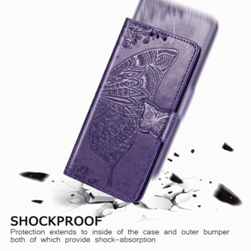 Flip Cover Samsung Galaxy Z Fold 3 5G Sommerfugledesign Med Snor