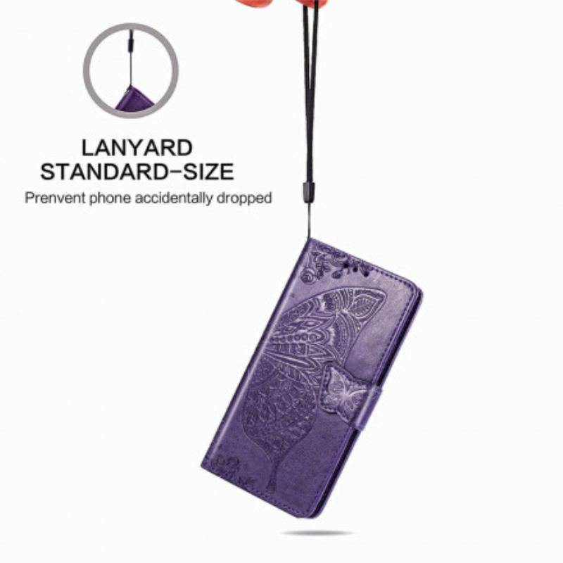 Flip Cover Samsung Galaxy Z Fold 3 5G Sommerfugledesign Med Snor