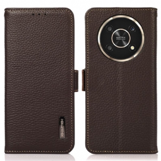 Flip Cover Honor Magic 4 Lite 5G Ægte Litchi Læder Khazneh Rfid