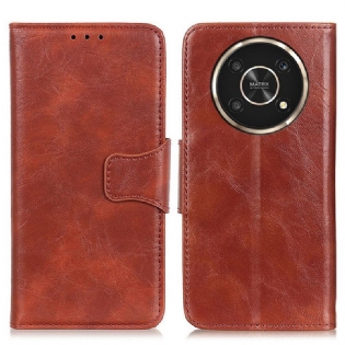 Læder Cover Honor Magic 4 Lite 5G Flip Cover Tekstur Magnetisk Flap
