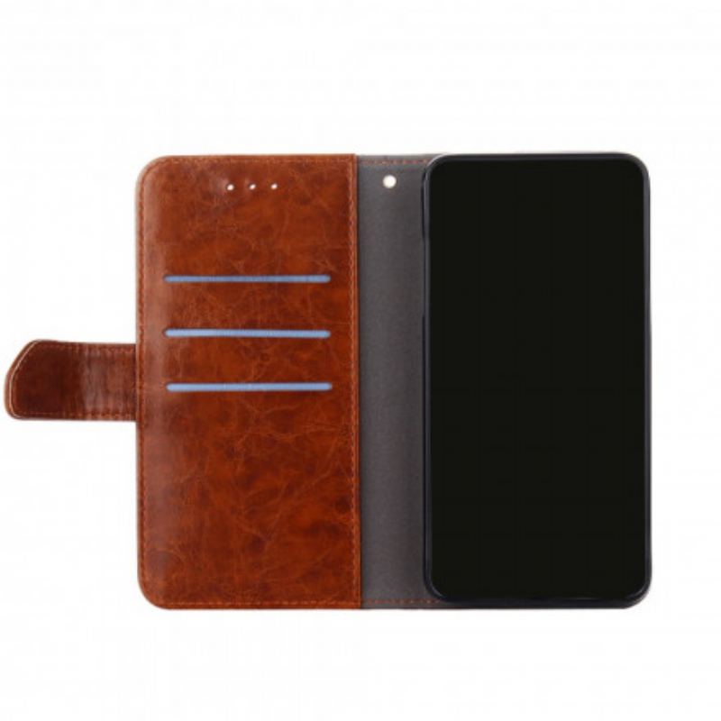 Flip Cover Xiaomi Mi 11i 5G Geometrisk Lædereffekt