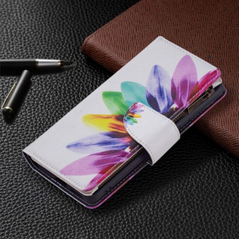 Flip Cover Xiaomi 11T / 11T Pro Blomsterlomme Med Lynlås