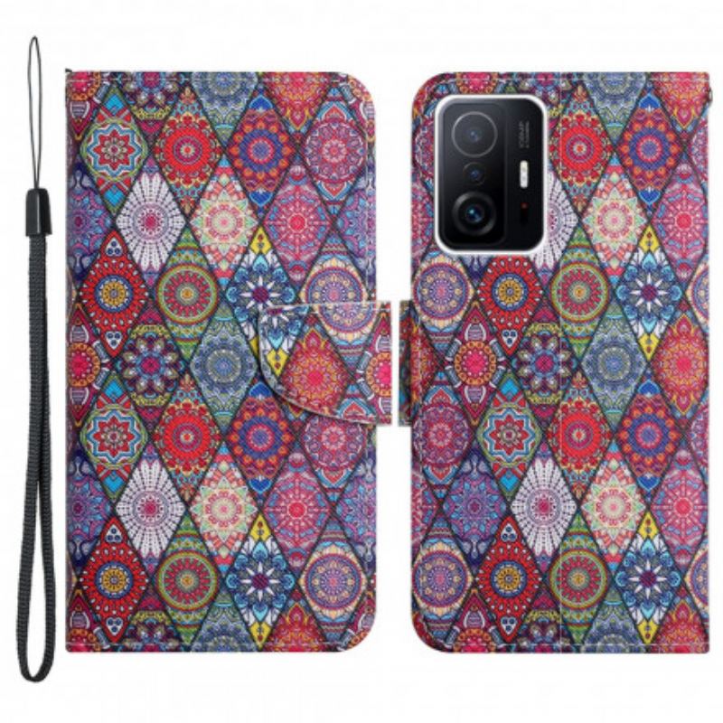 Flip Cover Xiaomi 11T / 11T Pro Farverigt Gobelinmønster