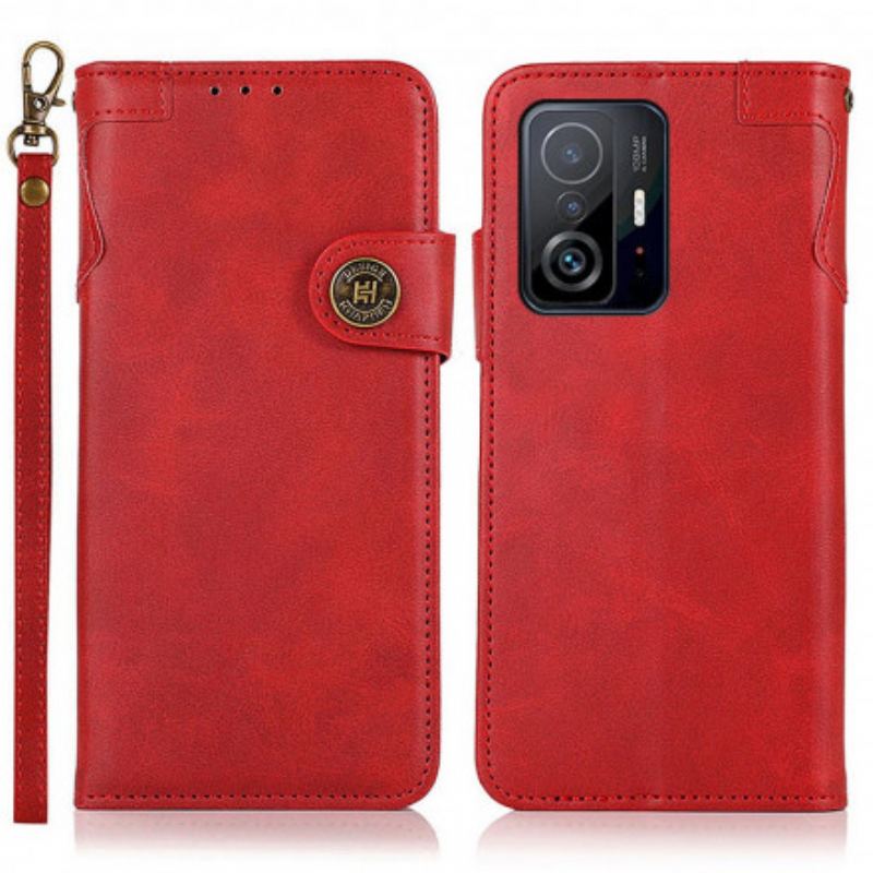Flip Cover Xiaomi 11T / 11T Pro Knap I Imiteret Læder Khazneh