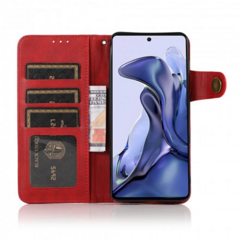 Flip Cover Xiaomi 11T / 11T Pro Knap I Imiteret Læder Khazneh