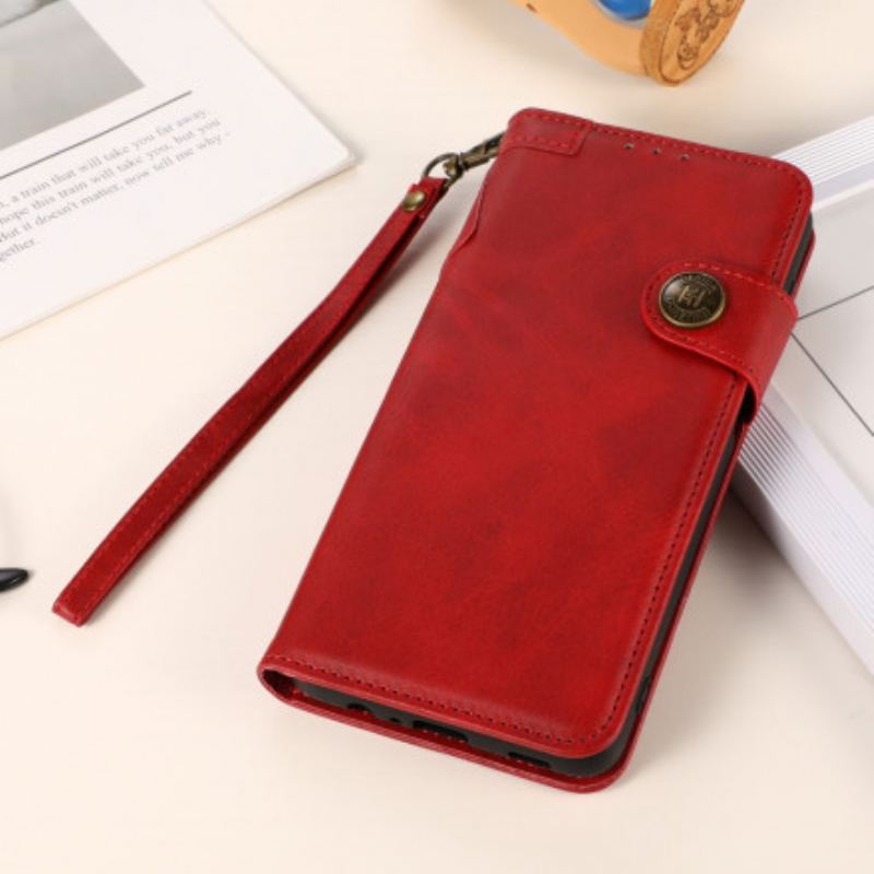 Flip Cover Xiaomi 11T / 11T Pro Knap I Imiteret Læder Khazneh