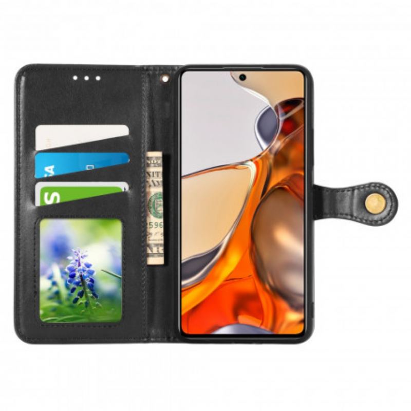 Flip Cover Xiaomi 11T / 11T Pro Kunstlæder Og Vintage Lås