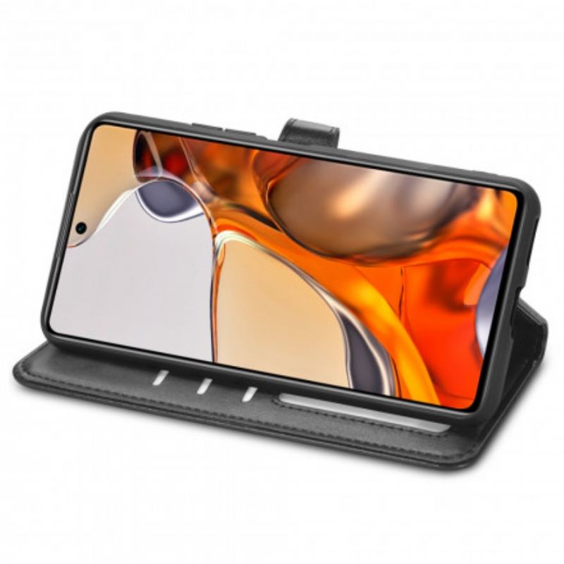 Flip Cover Xiaomi 11T / 11T Pro Kunstlæder Og Vintage Lås