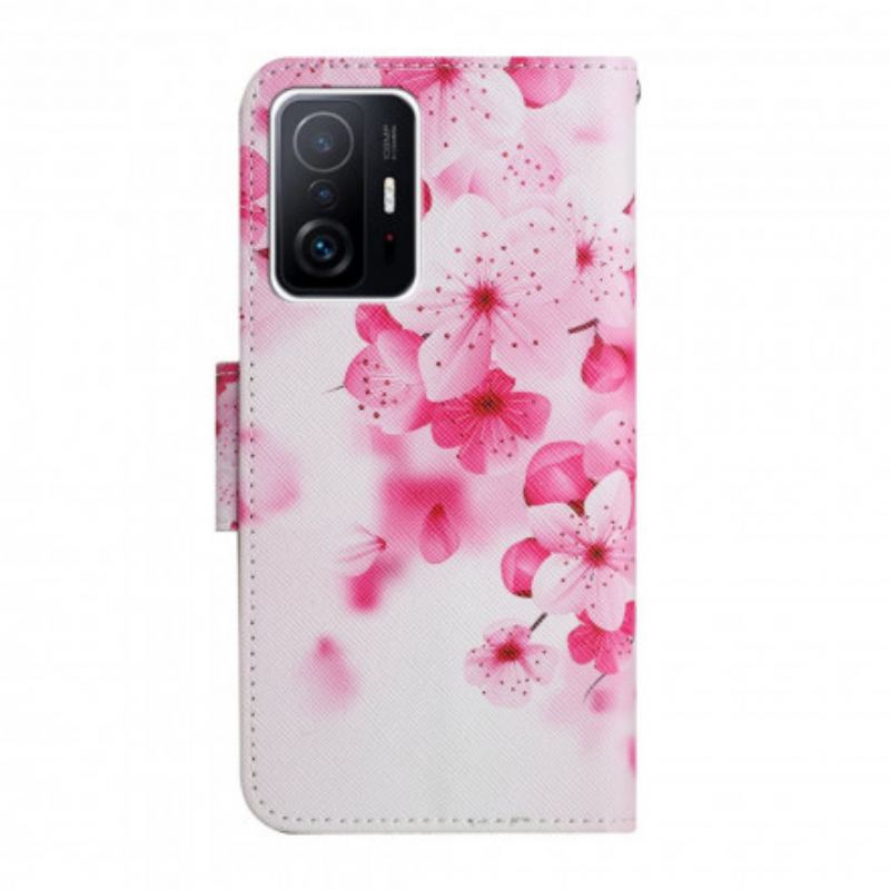 Flip Cover Xiaomi 11T / 11T Pro Lyserøde Blomster