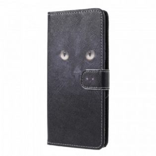 Flip Cover Xiaomi 11T / 11T Pro Med Snor Strappy Black Cat Eyes