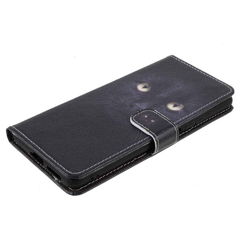 Flip Cover Xiaomi 11T / 11T Pro Med Snor Strappy Black Cat Eyes