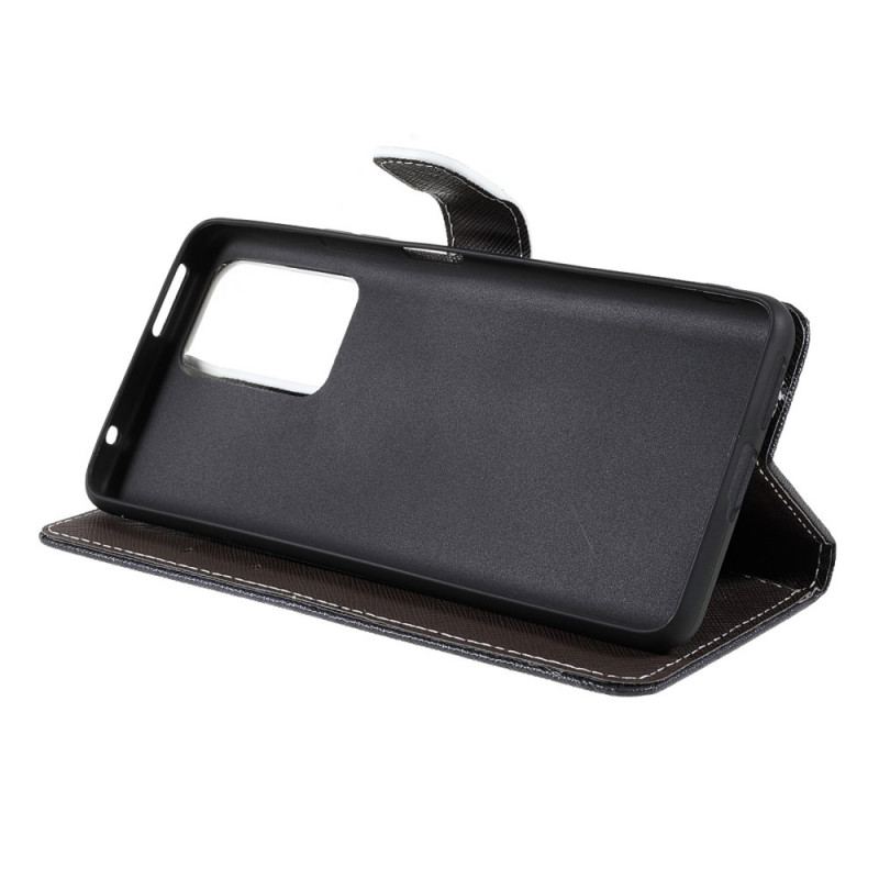 Flip Cover Xiaomi 11T / 11T Pro Med Snor Strappy Black Cat Eyes
