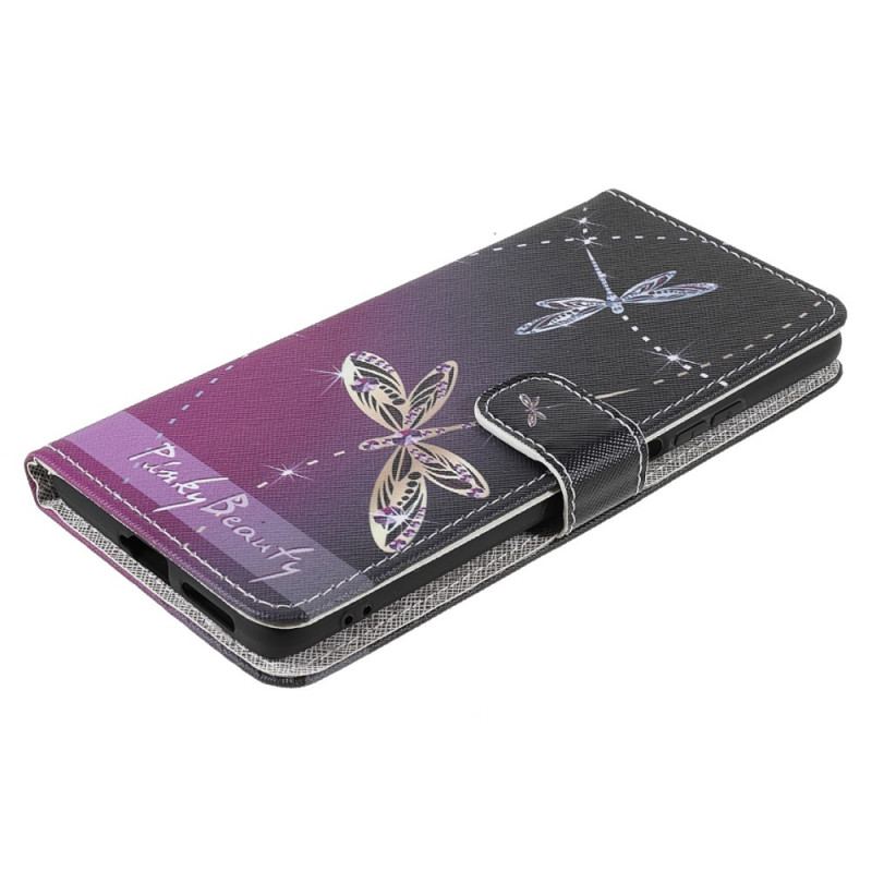 Flip Cover Xiaomi 11T / 11T Pro Med Snor Strappy Guldsmede