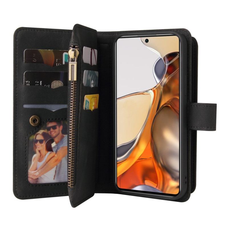 Læder Cover Xiaomi 11T / 11T Pro Multifunktions 10 Kortholder