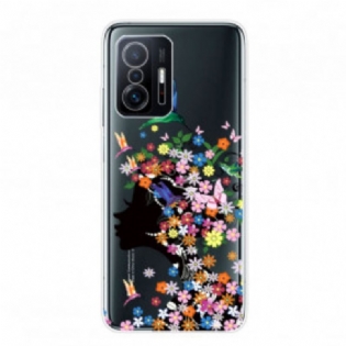 Mobilcover Xiaomi 11T / 11T Pro Gennemsigtigt Blomstret Hår