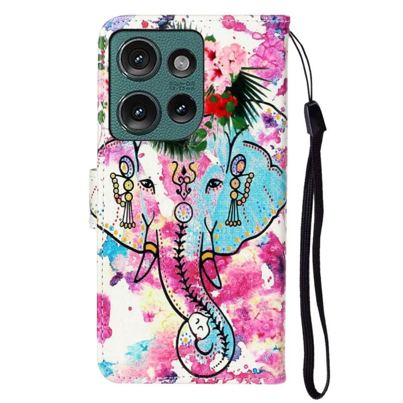Flip Cover Motorola Edge 50 Premium Blomsterelefant