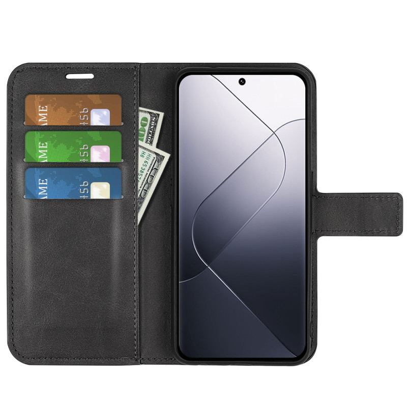Læder Cover Xiaomi 14 Telefon Etui Kalvetekstur