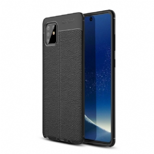 Cover Samsung Galaxy Note 10 Lite Dobbelt Linje Litchi Læder Effekt