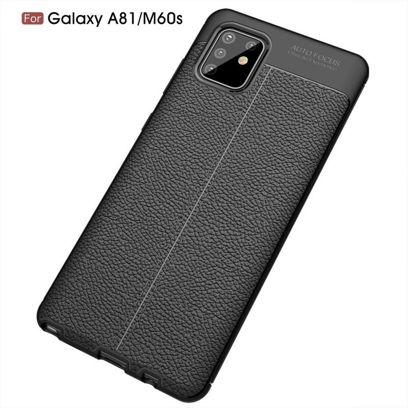 Cover Samsung Galaxy Note 10 Lite Dobbelt Linje Litchi Læder Effekt