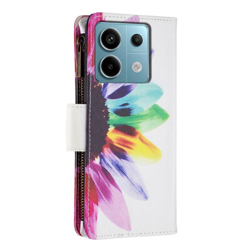 Flip Cover Til Xiaomi Redmi Note 13 Pro 5g Akvarel Blomsterpung
