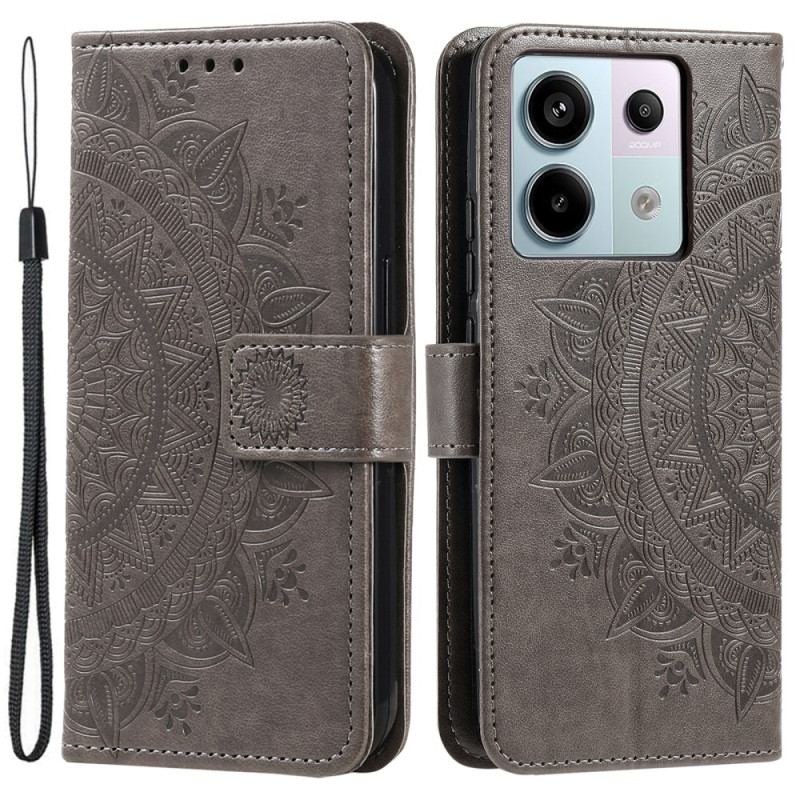 Flip Cover Til Xiaomi Redmi Note 13 Pro 5g Mandala Sol Med Rem