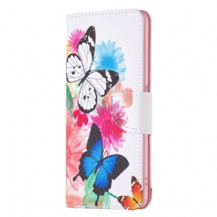 Flip Cover Realme C35 Blomster Sommerfugle